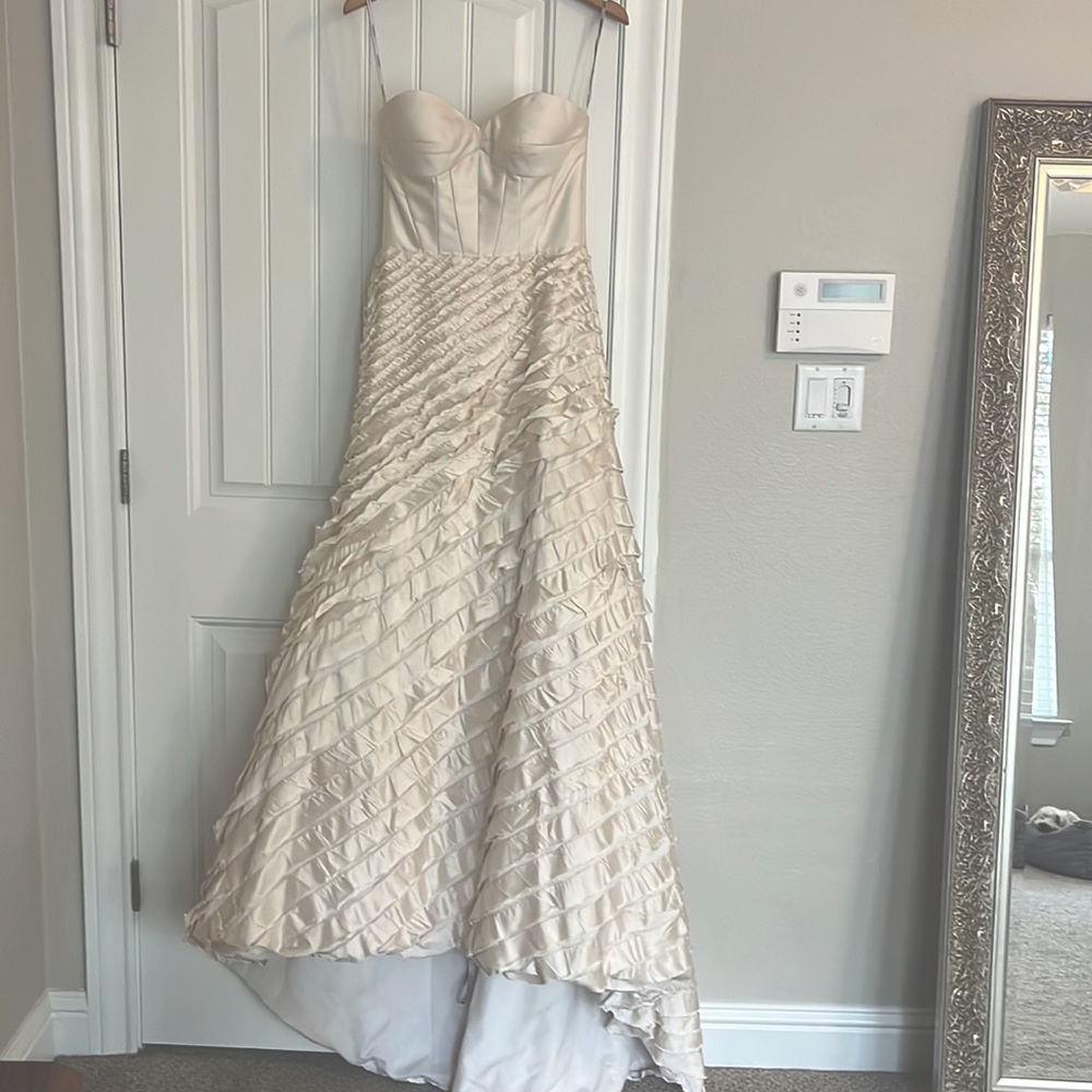 Martina Liana Raw Silk Wedding Gown - Street size 4-6